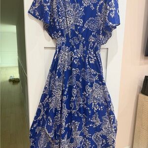 MSK Royal Blue Dress with White Patterns
